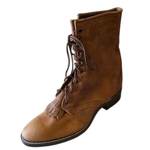 Laredo LEFT BOOT ONLY Whiskey Brown Lace Up Western Style Size 10D NWOT